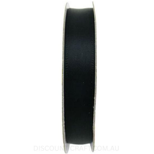 Satin Ribbon Double Sided 12mm x 5 metres - Black