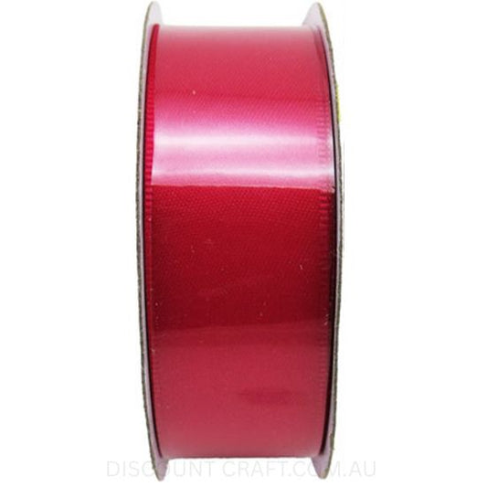 Satin Ribbon Double Sided 25mm x 5 metres - Red