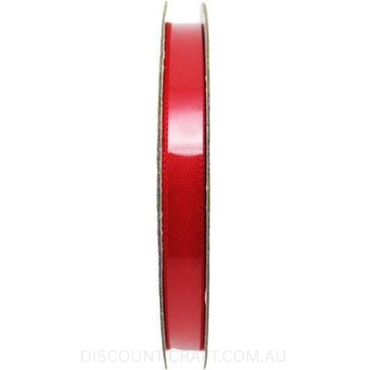 Satin Ribbon Double Sided 6mm x 8 metres - Bright Red