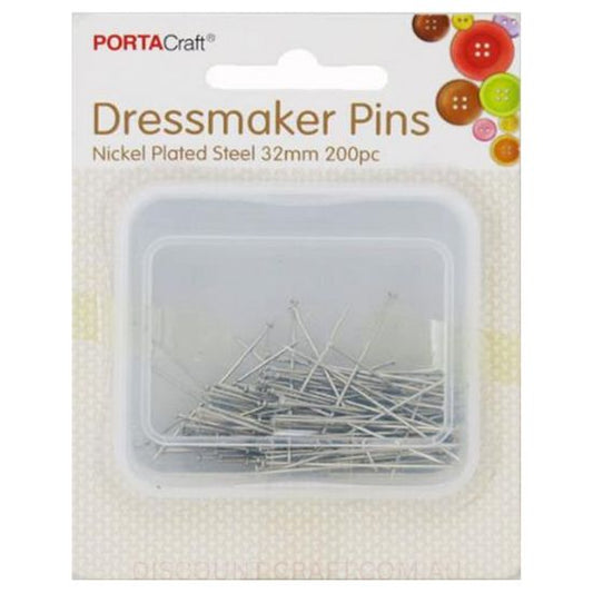 Dressmaker Pins Nickel Plated Steel - 32mm 200pk
