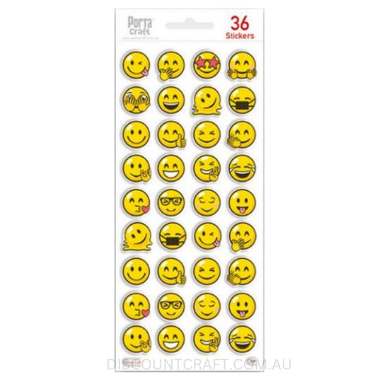 Puffy Emoji Stickers - Assorted Designs 36pk
