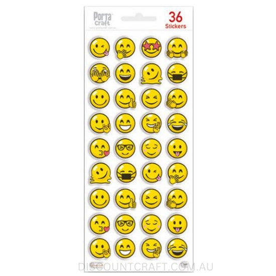 Puffy Emoji Stickers - Assorted Designs 36pk