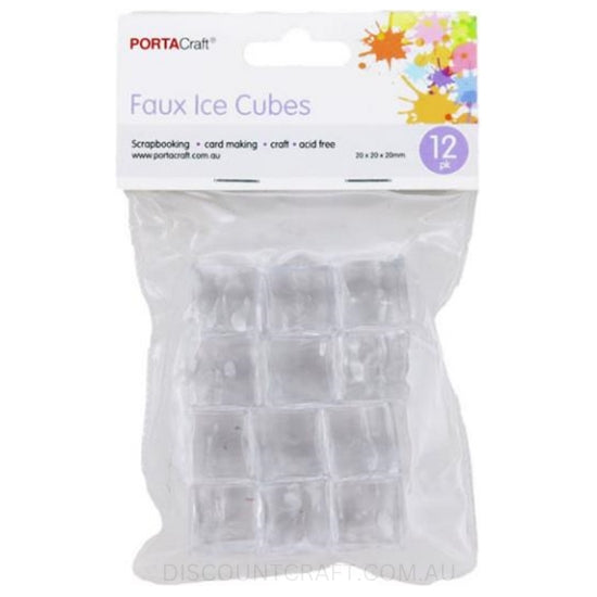 Fake Ice Cubes 20mm 12pk Discount Craft