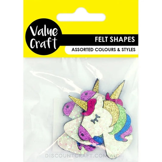 Felt Glitter Unicorns 3pk