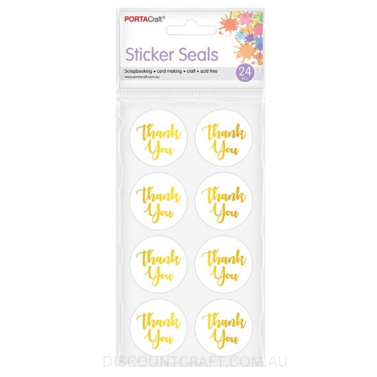 Thank You Foil Seal Stickers 38mm 24pk - Gold