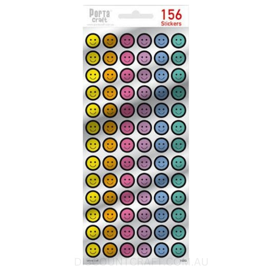 Foil Smiley Face Stickers 156pk
