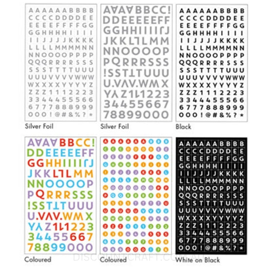 Font Sticker Pad - Alphabet & Numbers - 6 Sheet
