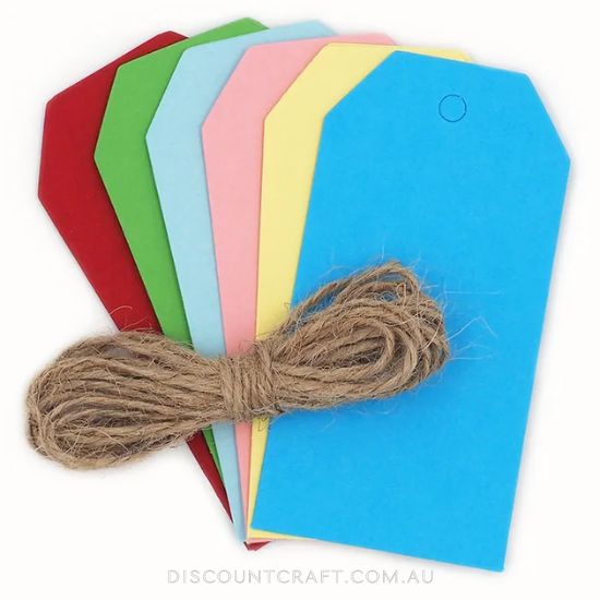 Gift Tags 9.5cm x 4.8cm 18pk - Assorted Colours