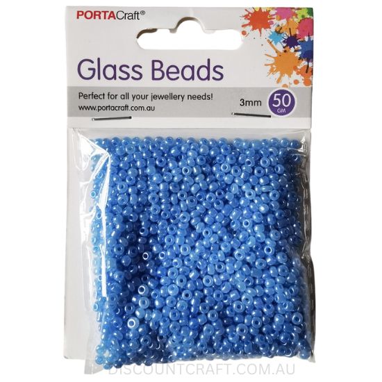 Glass Pearl Beads 3mm - 50g Packet