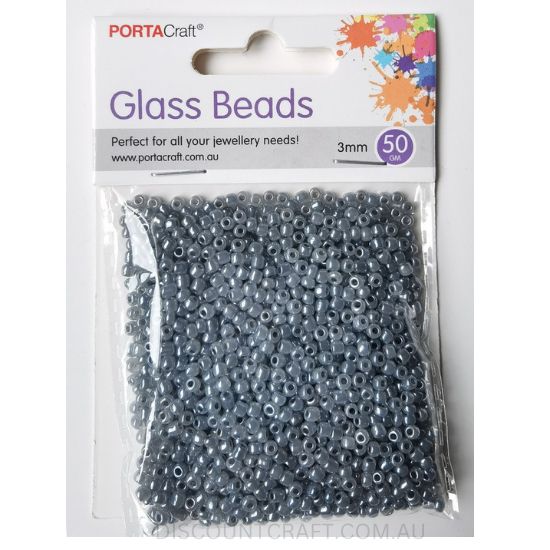 Glass Pearl Beads 3mm - 50g Packet