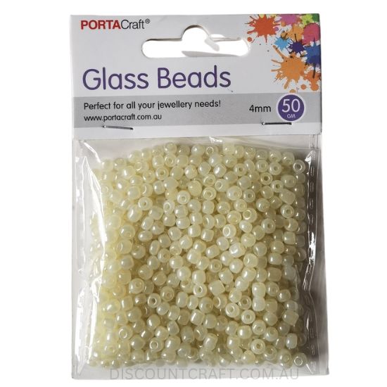 Glass Pearl Beads 4mm - 50g Packet