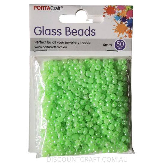 Glass Pearl Beads 4mm - 50g Packet