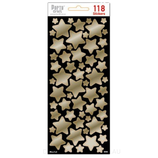 Gold Star Reward Stickers - Assorted Sizes 118pk
