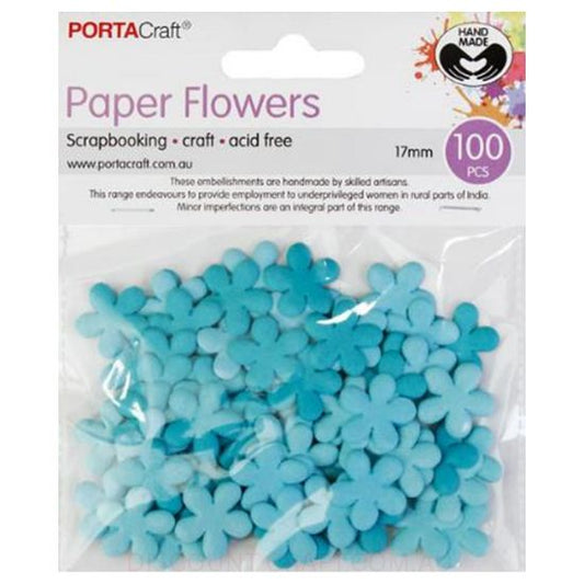 Paper Flowers - Aquamarine 17mm 100pk