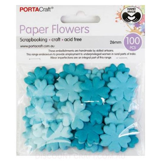 Paper Flowers - Aquamarine 26mm 100pk
