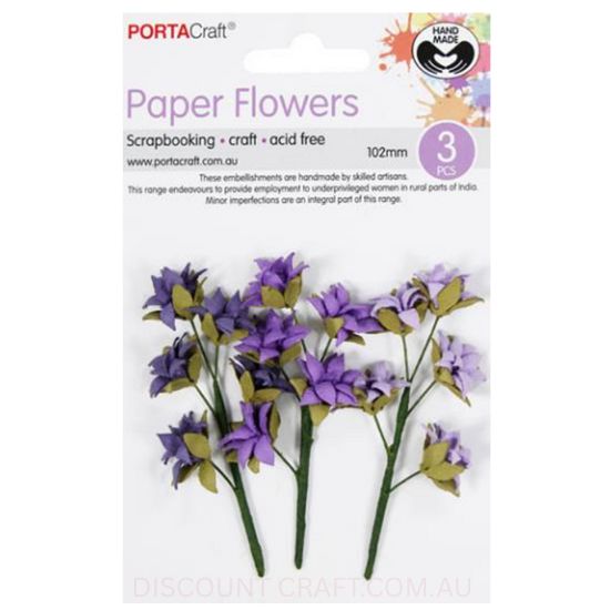 Paper Flowers - Berry 102mm 3pk