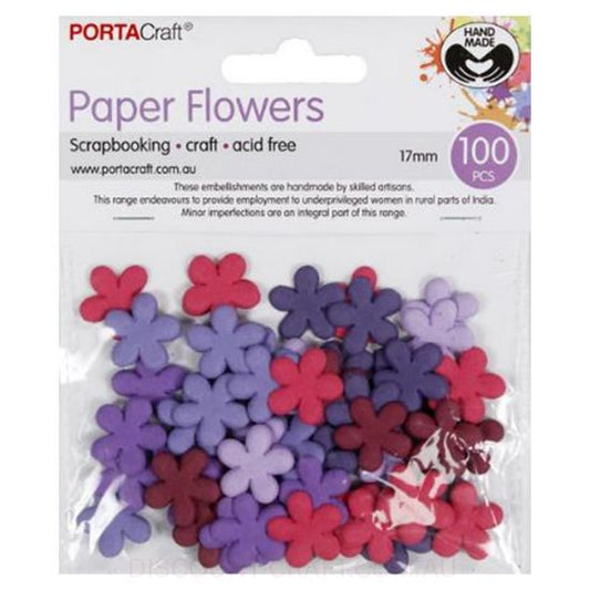 Paper Flowers - Berry 17mm 100pk