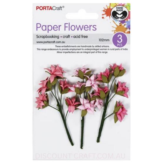 Paper Flowers - Flamingo 102mm 3pk