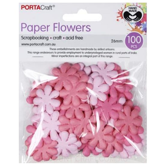 Paper Flowers Daisies - Flamingo 26mm 100pk