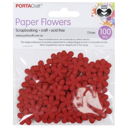 Paper Flowers - Red 17mm 100pk