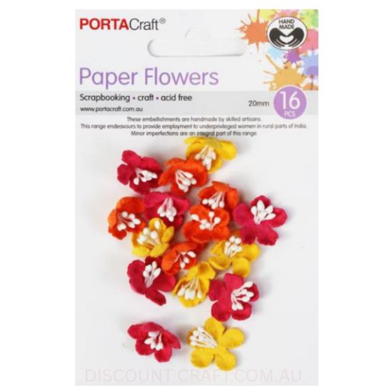 Paper Flowers - Sunset 20mm 16pk