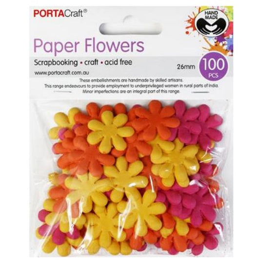 Paper Flowers Daisies - Sunset 26mm 100pk
