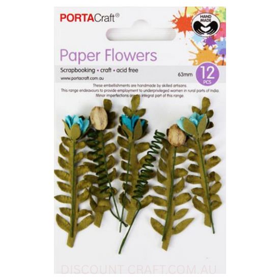Paper Flowers - Aquamarine Set 12pk