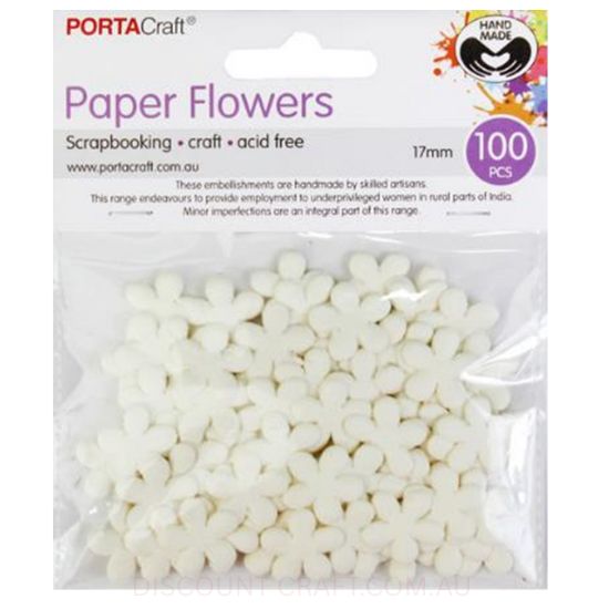 Paper Flowers - Ivory 17mm 100pk