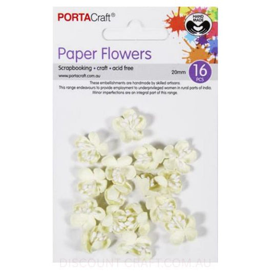 Paper Flowers - Ivory 20mm 16pk