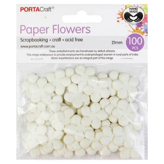 Paper Flowers - Ivory 21mm 100pk