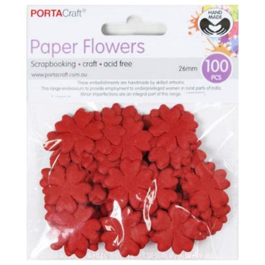 Paper Flowers - Red 26mm 100pk