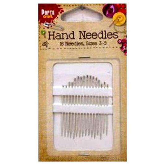 Hand Needles - Assorted Sizes 3-9  16pk
