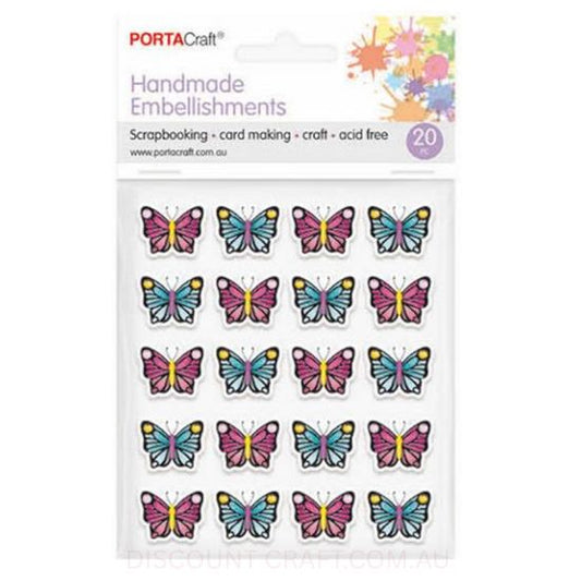 Handmade Embellishments - Foil Butterfly 20pk