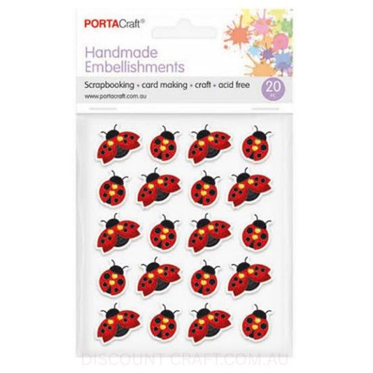 Handmade Embellishment - Ladybugs 20pk