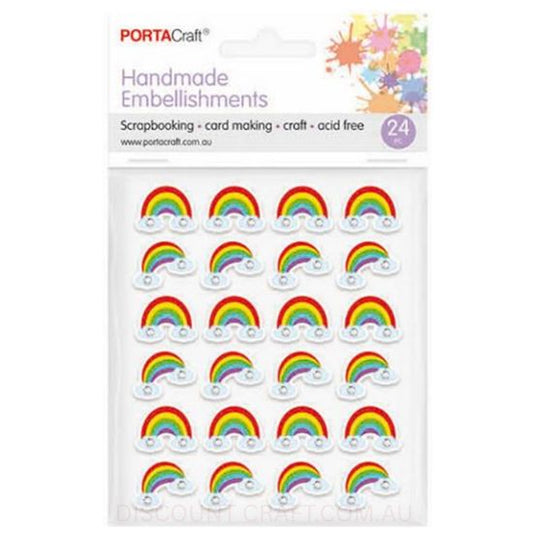 Handmade Embellishment - Foil Rainbow 24pk