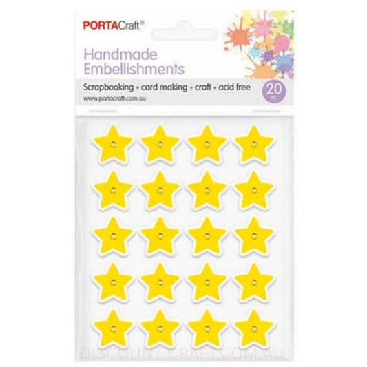 Handmade Embellishments - Foil Gold Stars 20pk
