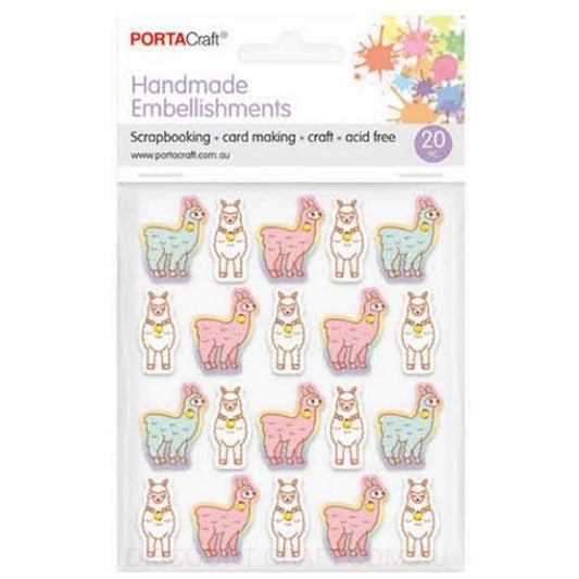 Handmade Embellishment - Glitter Llamas 20pk