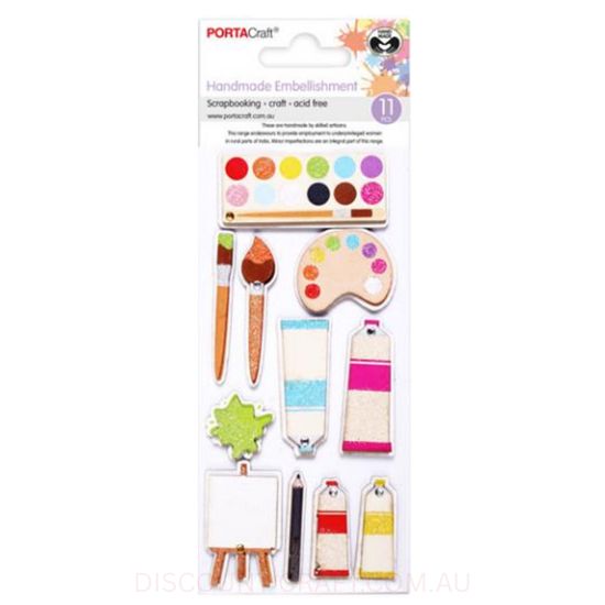 Handmade Glitter Embellishments - Artist 11pk