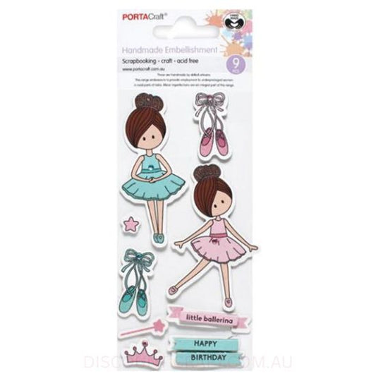 Handmade Jewel Embellishments - Birthday Ballerina 9pk