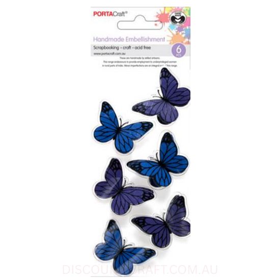 Handmade Embellishments - Night Sky Butterflies 6pk