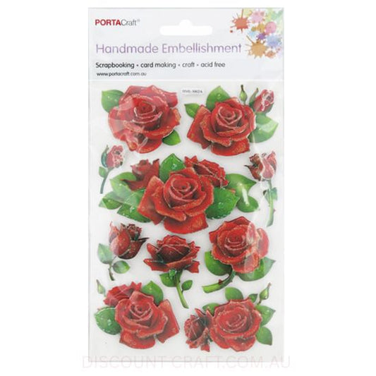 Handmade Embellishments - Floral Red Roses