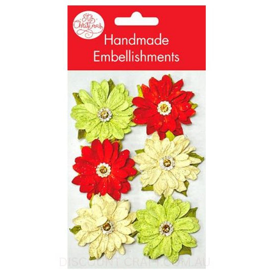 Handmade Christmas Embellishment - Milena 40mm 6pk