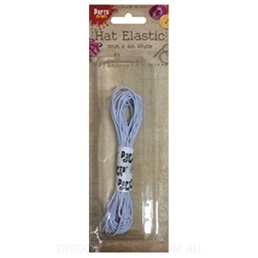 Hat Elastic - 1mm x 4 meters - White