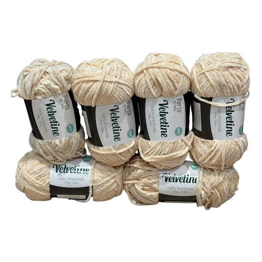 DUSTY Velvetine Yarn 100g 8ply Ivory 6pk Bundle