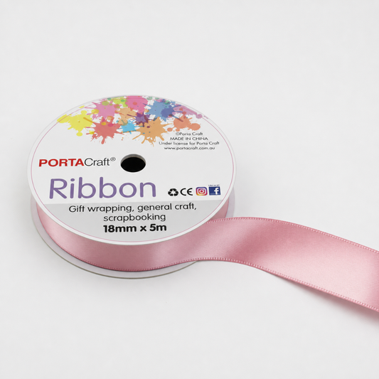 Satin Ribbon Double Sided 18mm x 5 metres - Light Pink
