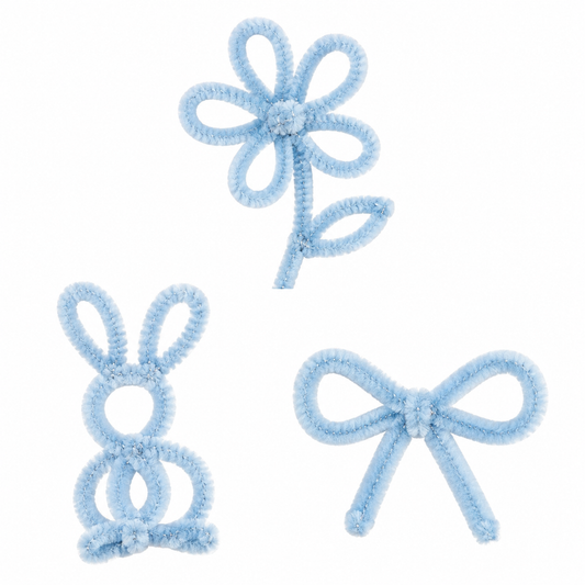 Chenille Stems 6mm 50pc - Light Blue