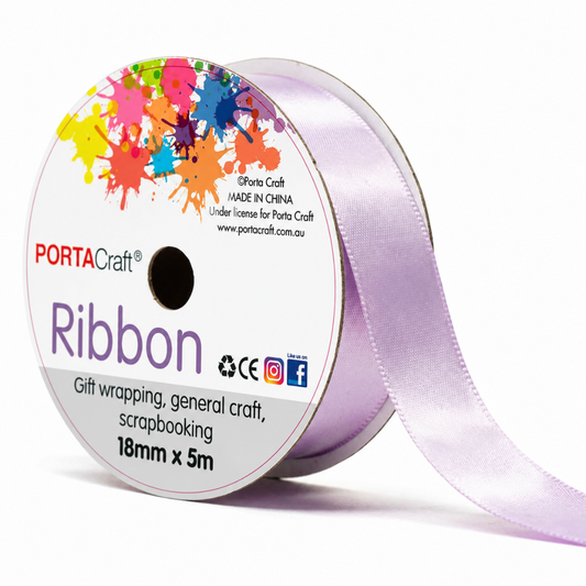 Satin Ribbon Double Sided 18mm x 5 metres - Mauve
