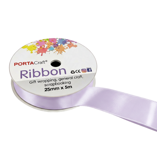 Satin Ribbon Double Sided 25mm x 5 metres - Mauve