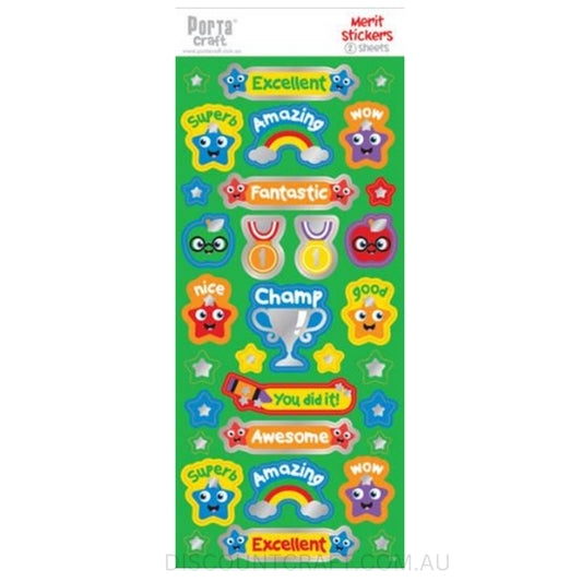 Merit Stickers with Sayings - 2 Sheets