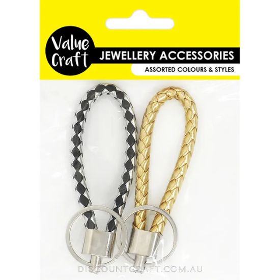Woven Metallic Keychains 2pk